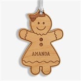 Gingerbread Family Character Personalized Wood Ornament - 32693