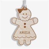 Gingerbread Family Character Personalized Wood Ornament - 32693