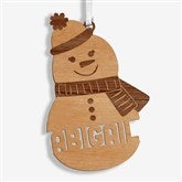 Snowman Character Personalized Wood Ornament - 32694