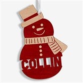 Snowman Character Personalized Wood Ornament - 32694