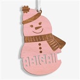 Snowman Character Personalized Wood Ornament - 32694