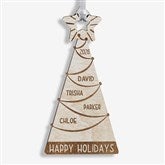 Family Christmas Tree Personalized Wood Ornament - 32699