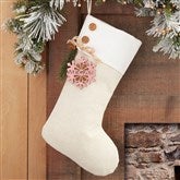 Ivory Stocking w/Pink Tag