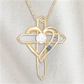 Gold Cross - 2 Stone