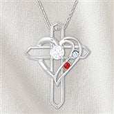 Silver Cross - 2 Stone