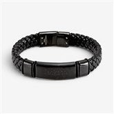 Mens Name Personalized ID Leather Bracelets - 32894D