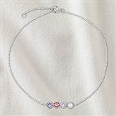 Silver Anklet - 4 Stones