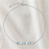 Silver Anklet - 6 Stones