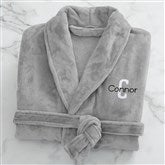 Grey Micro-Fleece Robe