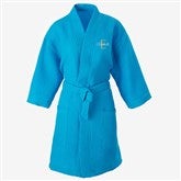 Playful Name Embroidered Waffle Weave Kimono Robe - 33290