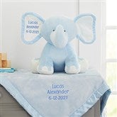 Blue Blanket & Elephant Set