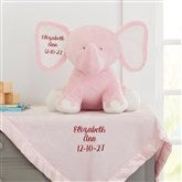 Embroidered Baby Blanket  Jumbo Plush Elephant Gift Set - 33296