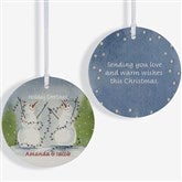 Personalized Snow Couple Porcelain Christmas Ornament - 3333