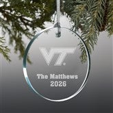 NCAA Virginia Tech Hokies Personalized Glass Ornaments - 33346