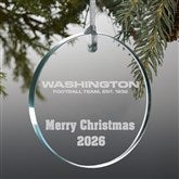 NFL Washington Football Team Personalized Glass Ornaments - 33745