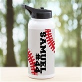 Baseball Watter Bottle, Personalized Sports Bottle with Straw, Water B –  Stamp Out