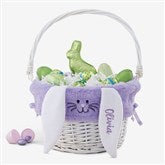 Personalized Bunny Easter Basket Liner  Basket with Folding Handle - 35445