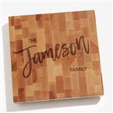 Bold Family Name Personalized Butcher Block Cutting Board  - 35937