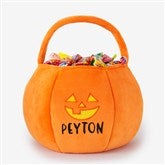 Jack-o-Lantern Embroidered Plush Halloween Treat Bag  - 36760