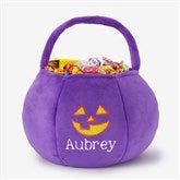 Jack-o-Lantern Embroidered Plush Halloween Treat Bag  - 36760