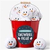 Personalized Metal Bucket - Warm Winter Wishes Snowball Fight - 36801