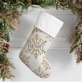 Personalized Christmas Stockings - Silver and Gold Snowflake - 36913