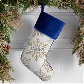 Personalized Christmas Stockings - Silver and Gold Snowflake - 36913