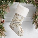 Personalized Christmas Stockings - Silver and Gold Snowflake - 36913