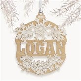 Snowflake Name Personalized Wood Ornament  - 37205