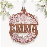 Snowflake Name Personalized Wood Ornament  - 37205