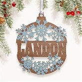 Snowflake Name Personalized Wood Ornament  - 37205