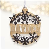 Snowflake Name Personalized Wood Ornament  - 37205