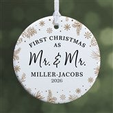 Gold Foliage Wedding Personalized Ornament  - 37747