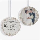 Gold Foliage Wedding Personalized Ornament  - 37747