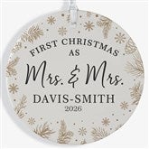 Gold Foliage Wedding Personalized Ornament  - 37747
