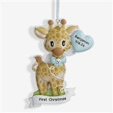 Baby Boy Giraffe Personalized Ornament  - 37763