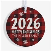 Buffalo Plaid Family Personalized Year Ornament  - 37764