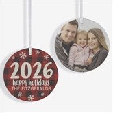 Buffalo Plaid Family Personalized Year Ornament  - 37764