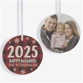 Buffalo Plaid Family Personalized Year Ornament  - 37764