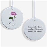 Birth Month Flower Personalized Ornament  - 38377