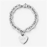 Engraved Heart Link Chain Bracelet  - 39986D