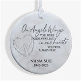 On Angels Wings Memorial Personalized Ornament  - 40115