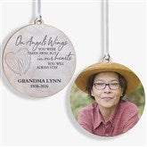 On Angels Wings Memorial Personalized Ornament  - 40115