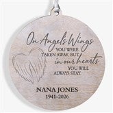 On Angels Wings Memorial Personalized Ornament  - 40115