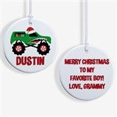 Construction  Monster Truck Personalized Ornament  - 40311