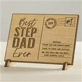 Personalized Wood Postcard - Best Step Dad - 40464