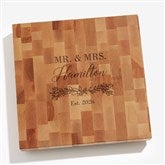 Laurels Of Love Personalized Butcher Block Cutting Board  - 40551