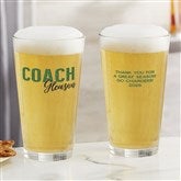 Thanks Coach Personalized Beer Glasses  - 40848