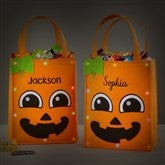 Pumpkin Embroidered Light Up Halloween Treat Bag - 41315