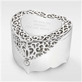 Engraved Scroll Heart Keepsake Box for Mom  - 41881